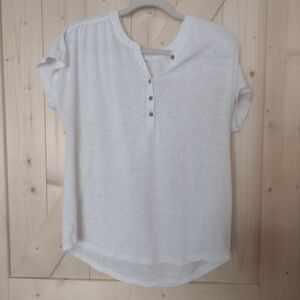 Old Navy White Henley Top
